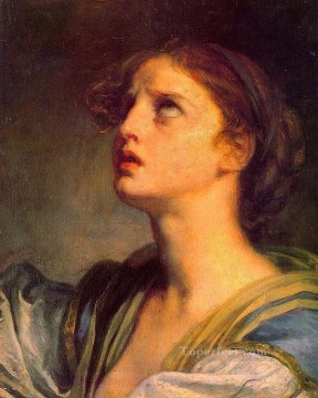  Baptiste Oil Painting - Head of a Young Girl portrait Jean Baptiste Greuze